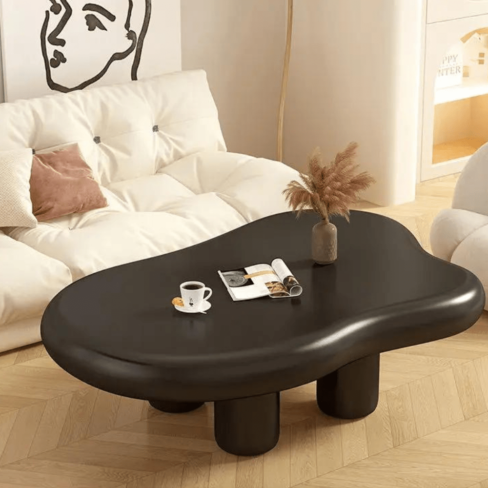 Table basse bois nuage organique