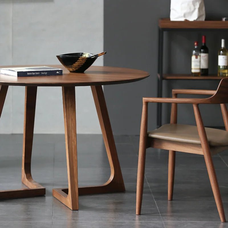 Table scandinave ronde en bois massif