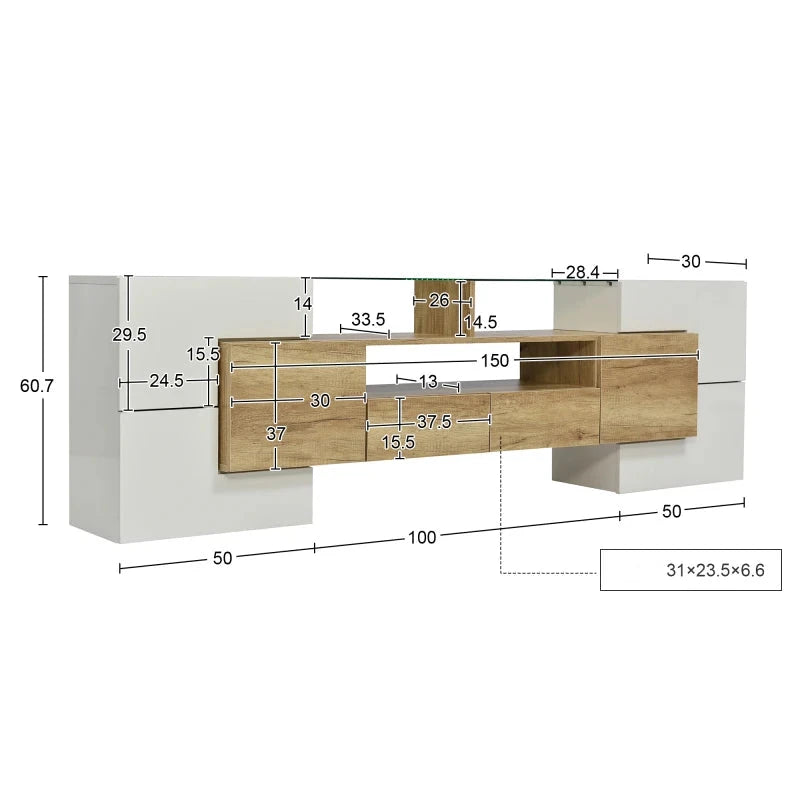 Meuble TV Moderne Bois LED