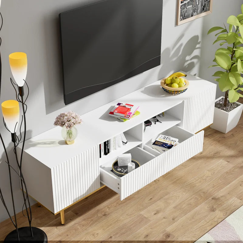 Meuble TV Blanc Doré