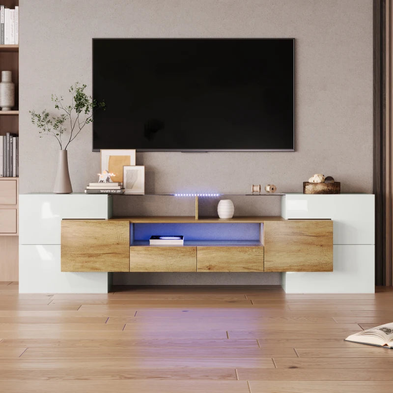 Meuble TV Moderne Bois LED