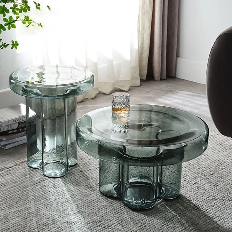 Table basse en verre de luxe, style nordique