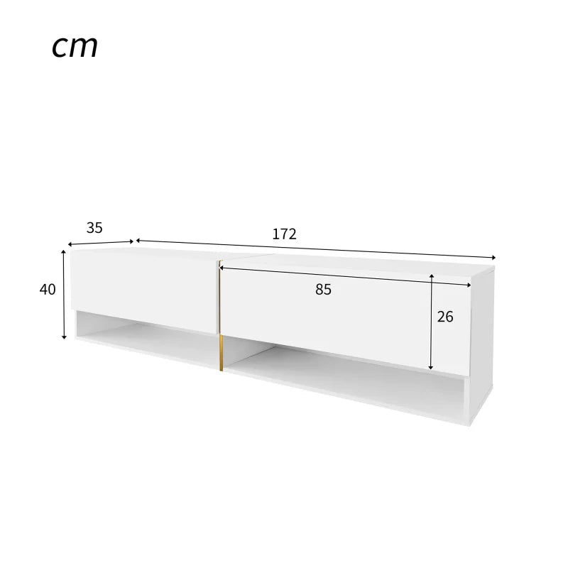 Meuble TV Suspendu Moderne Blanc