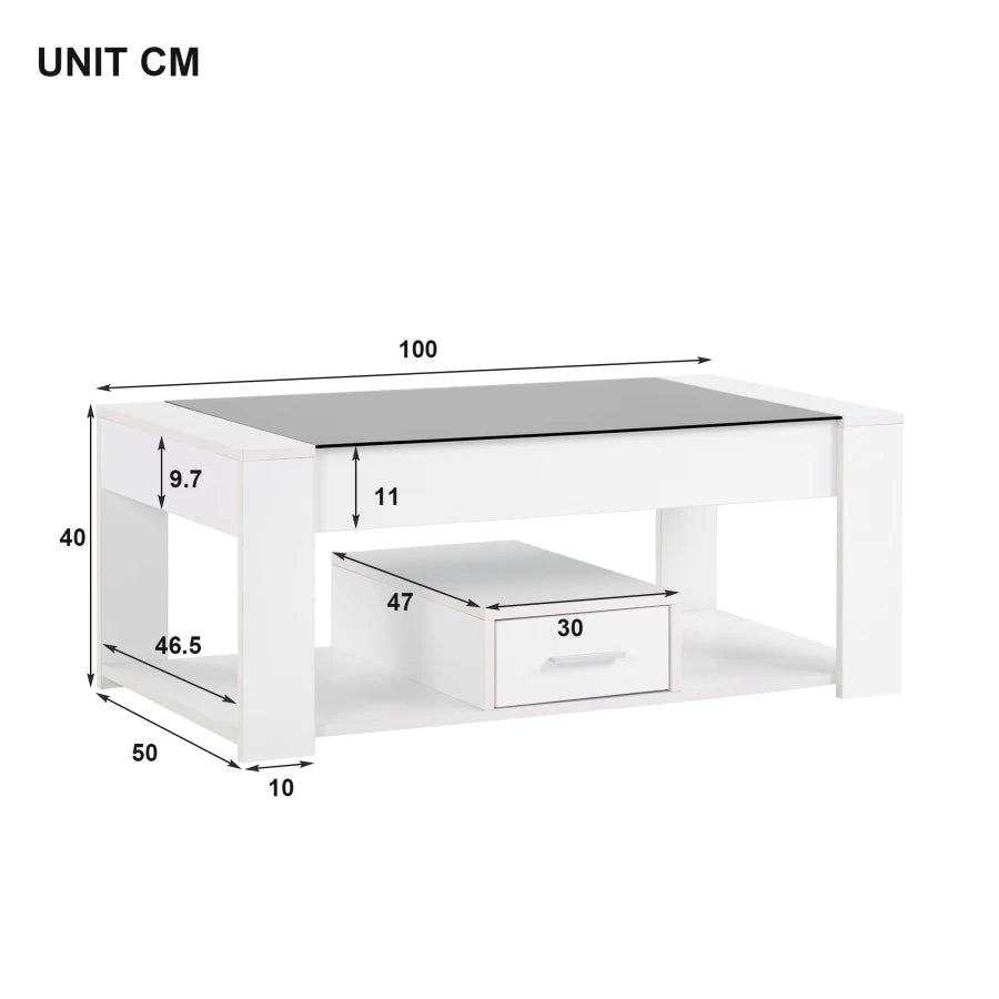 Table basse de salon en verre