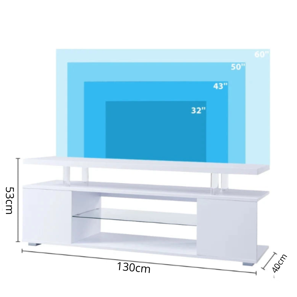 Meuble TV LED Moderne Blanc